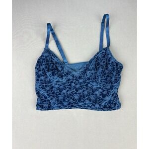 Free People Women's S Velvet Rose Bralette Brilliant Blue
